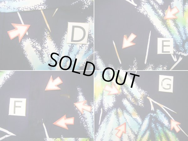 画像14: J0520W ゆかた 女性用着物  綿 ダークな  藍, 抽象的模様 【中古】 【USED】 【リサイクル】 ★☆☆☆☆ (14)