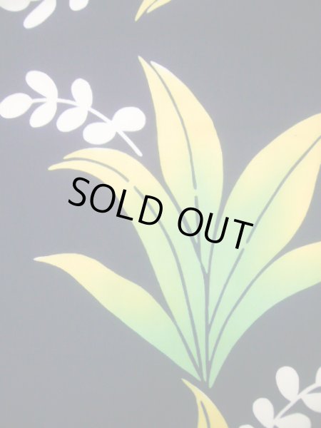 画像6: J0520X ゆかた 女性用着物  綿 ダークな  グリーン（緑）, 葉 【中古】 【USED】 【リサイクル】 ★★★★☆ (6)