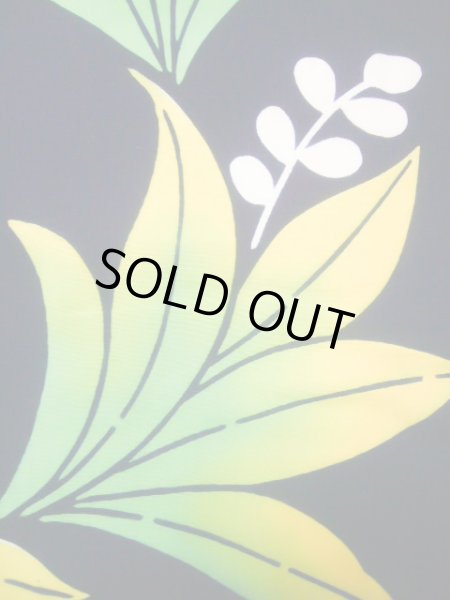 画像7: J0520X ゆかた 女性用着物  綿 ダークな  グリーン（緑）, 葉 【中古】 【USED】 【リサイクル】 ★★★★☆ (7)