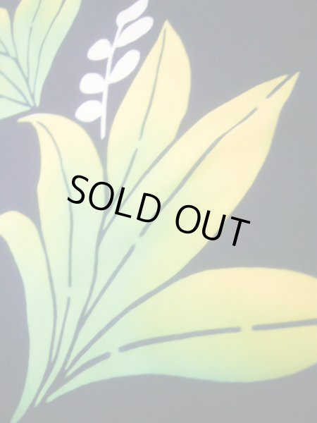 画像9: J0520X ゆかた 女性用着物  綿 ダークな  グリーン（緑）, 葉 【中古】 【USED】 【リサイクル】 ★★★★☆ (9)