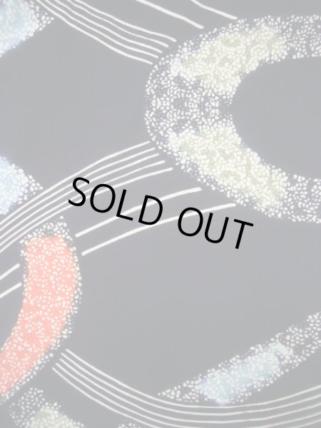 画像3: J0520Z ゆかた 女性用着物  綿 ダークな  藍, 抽象的模様 【中古】 【USED】 【リサイクル】 ★★★★☆ (3)