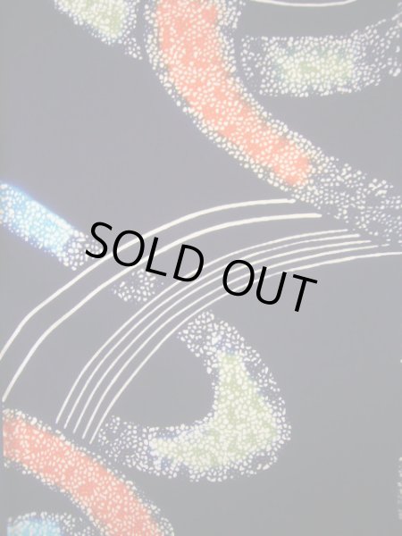 画像4: J0520Z ゆかた 女性用着物  綿 ダークな  藍, 抽象的模様 【中古】 【USED】 【リサイクル】 ★★★★☆ (4)