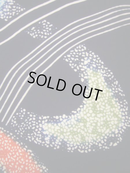 画像6: J0520Z ゆかた 女性用着物  綿 ダークな  藍, 抽象的模様 【中古】 【USED】 【リサイクル】 ★★★★☆ (6)