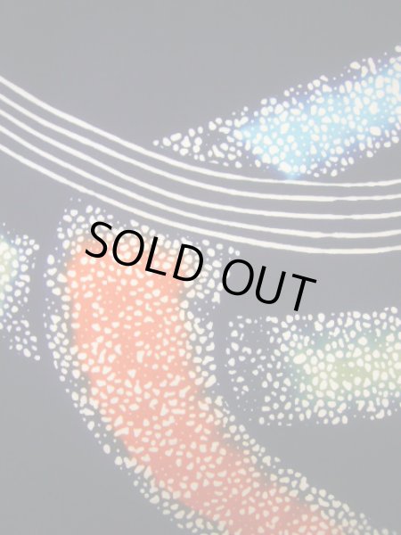 画像7: J0520Z ゆかた 女性用着物  綿 ダークな  藍, 抽象的模様 【中古】 【USED】 【リサイクル】 ★★★★☆ (7)