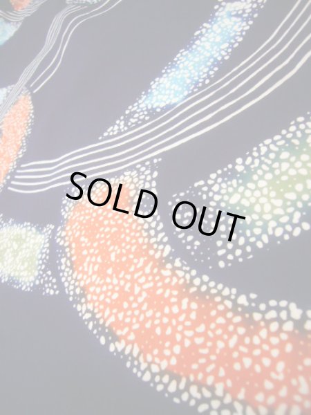 画像10: J0520Z ゆかた 女性用着物  綿 ダークな  藍, 抽象的模様 【中古】 【USED】 【リサイクル】 ★★★★☆ (10)