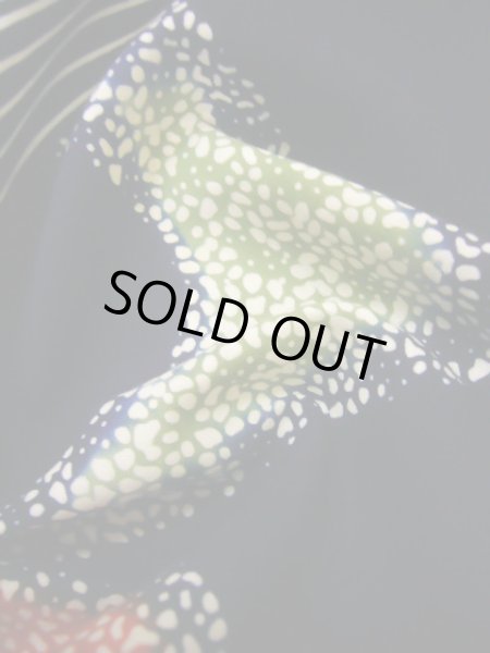 画像12: J0520Z ゆかた 女性用着物  綿 ダークな  藍, 抽象的模様 【中古】 【USED】 【リサイクル】 ★★★★☆ (12)