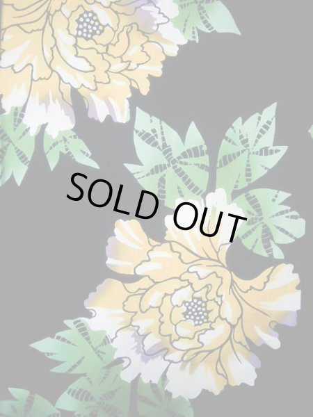 画像4: J0617B ゆかた 女性用着物  綿 ダークな  藍, ぼたん 【中古】 【USED】 【リサイクル】 ★★★★☆ (4)