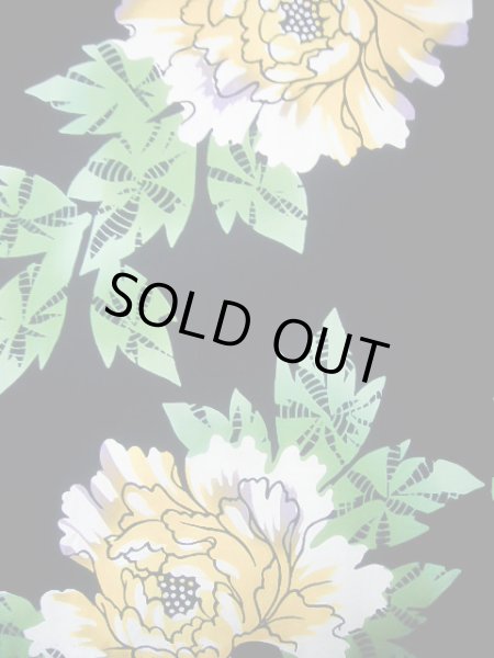 画像5: J0617B ゆかた 女性用着物  綿 ダークな  藍, ぼたん 【中古】 【USED】 【リサイクル】 ★★★★☆ (5)