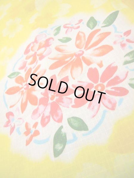 画像8: J0617K ゆかた 女性用着物  綿 薄い  イエロー(黄色), 花 【中古】 【USED】 【リサイクル】 ★★★☆☆ (8)