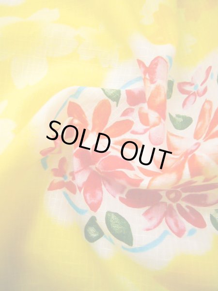 画像11: J0617K ゆかた 女性用着物  綿 薄い  イエロー(黄色), 花 【中古】 【USED】 【リサイクル】 ★★★☆☆ (11)