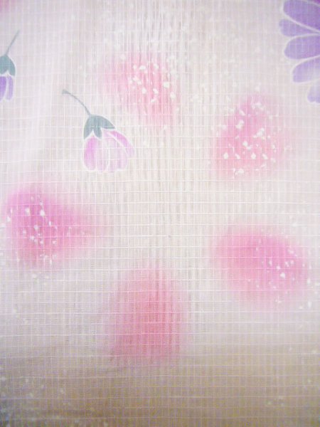 画像7: J0617Q ゆかた 女性用着物  綿 甘い  ピンク, 花 【中古】 【USED】 【リサイクル】 ★★★☆☆ (7)