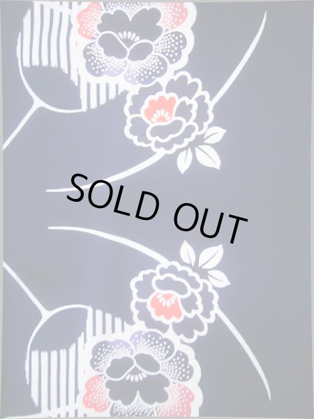 画像3: J0702O ゆかた 女性用着物  綿 青みのある  藍, 花 【中古】 【USED】 【リサイクル】 ★★★★☆ (3)