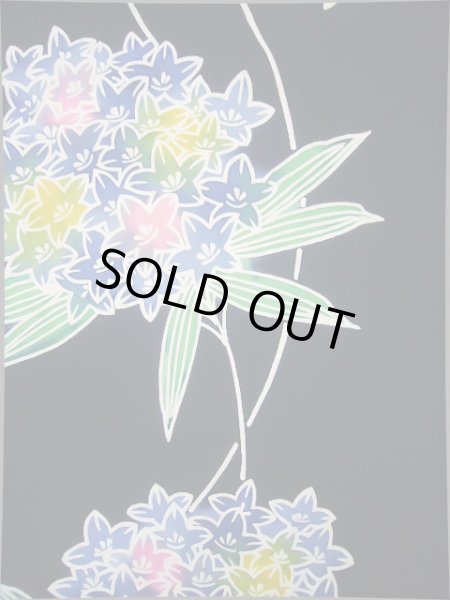 画像3: J0702Q ゆかた 女性用着物  綿 青みのある  藍, ききょう 【中古】 【USED】 【リサイクル】 ★★★★☆ (3)