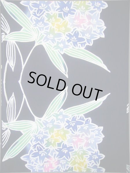 画像4: J0702Q ゆかた 女性用着物  綿 青みのある  藍, ききょう 【中古】 【USED】 【リサイクル】 ★★★★☆ (4)