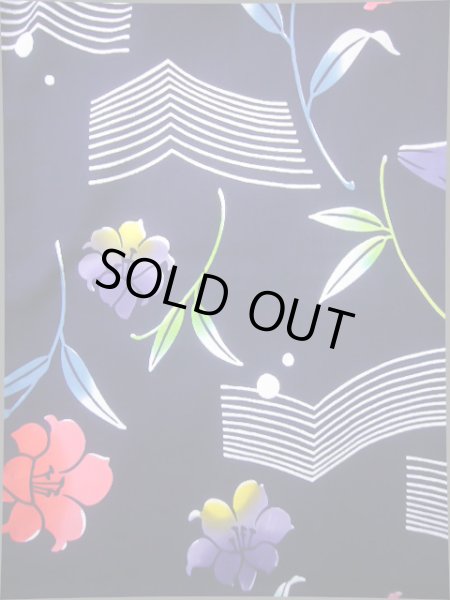 画像3: J0702T ゆかた 女性用着物  綿 青みのある  藍, 花 【中古】 【USED】 【リサイクル】 ★★★★☆ (3)