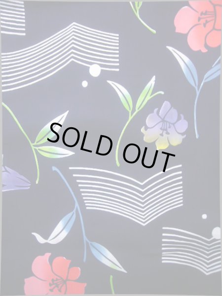 画像4: J0702T ゆかた 女性用着物  綿 青みのある  藍, 花 【中古】 【USED】 【リサイクル】 ★★★★☆ (4)