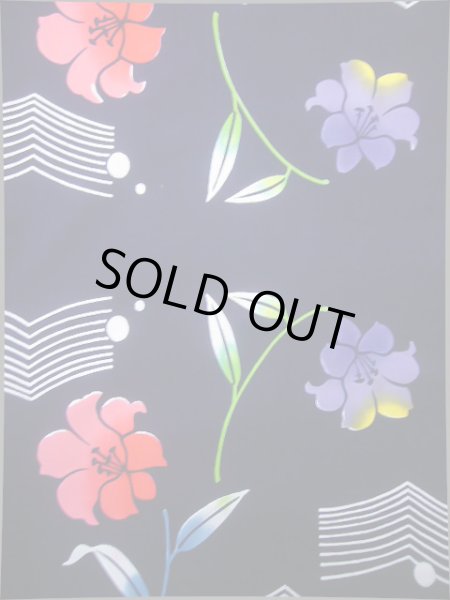 画像5: J0702T ゆかた 女性用着物  綿 青みのある  藍, 花 【中古】 【USED】 【リサイクル】 ★★★★☆ (5)