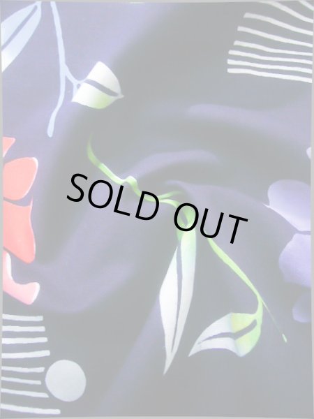 画像12: J0702T ゆかた 女性用着物  綿 青みのある  藍, 花 【中古】 【USED】 【リサイクル】 ★★★★☆ (12)