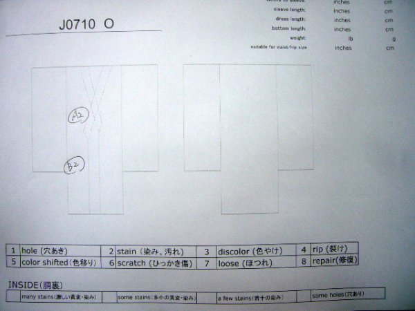 画像12: J0710O 女性用 浴衣（日本製）  有松絞り  綿 藍,  花 【中古】【USED】【リサイクル】 ★★★★☆【J0710O】 (12)
