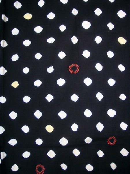 画像3: J0710P 女性用 浴衣（日本製）   綿 藍,  かのこ 【中古】【USED】【リサイクル】 ★★☆☆☆【J0710P】 (3)