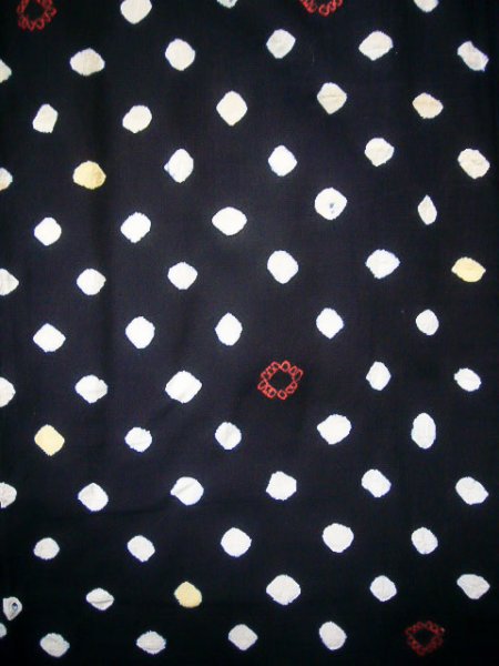 画像4: J0710P 女性用 浴衣（日本製）   綿 藍,  かのこ 【中古】【USED】【リサイクル】 ★★☆☆☆【J0710P】 (4)