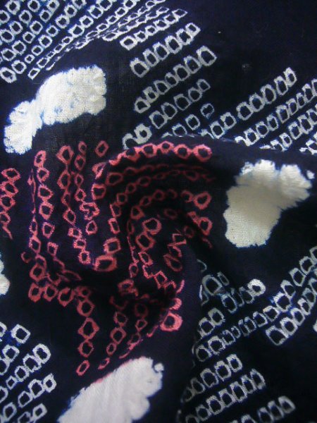 画像10: J0710R 女性用 浴衣（日本製）   綿 藍,  かのこ 【中古】【USED】【リサイクル】 ★☆☆☆☆【J0710R】 (10)