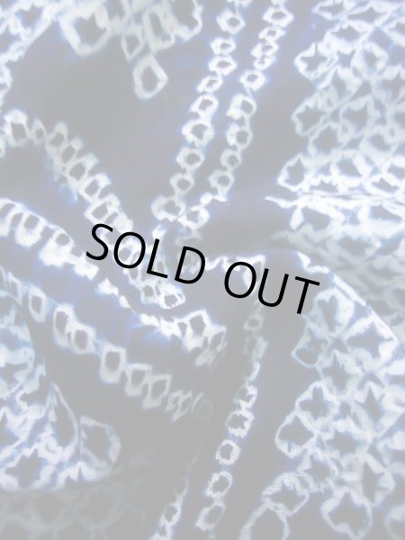 画像10: J0715B ゆかた 女性用着物 有松絞り 綿 青みのある  赤, 花 【中古】 【USED】 【リサイクル】 ★★★★☆ (10)