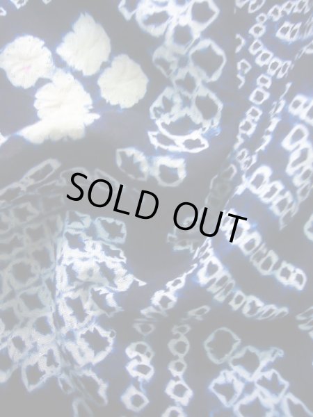 画像11: J0715B ゆかた 女性用着物 有松絞り 綿 青みのある  赤, 花 【中古】 【USED】 【リサイクル】 ★★★★☆ (11)