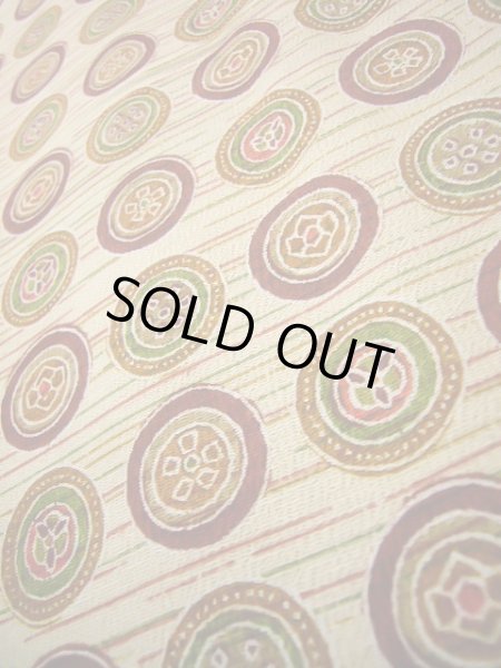 画像7: J0715I 小紋 女性用着物  シルク（正絹） クリーミーな  オフ　ホワイト, 丸 【中古】 【USED】 【リサイクル】 ★★★☆☆ (7)