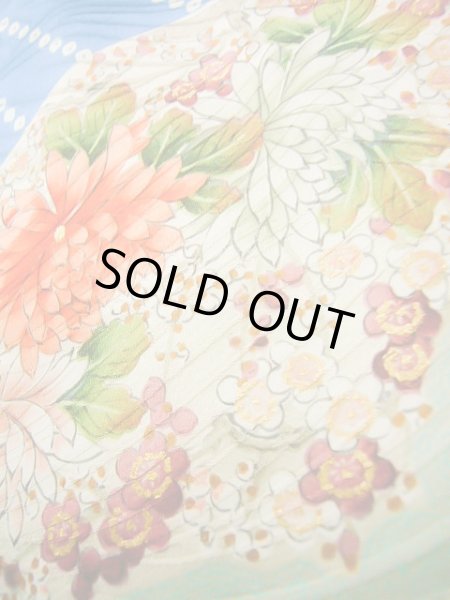 画像18: J0715O 小紋 女性用着物 千總/高島屋/手描き友禅 シルク（正絹） シャイニーな  水色, ぼたん 【中古】 【USED】 【リサイクル】 ★★★★☆ (18)