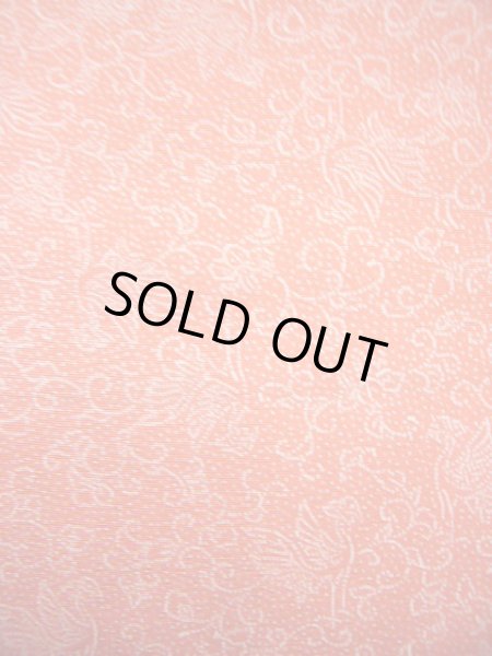 画像6: J0715P 江戸小紋 女性用着物 人間国宝/中村勇二郎 シルク（正絹） 淡い  コーラル, 唐草 【中古】 【USED】 【リサイクル】 ★★★★★ (6)