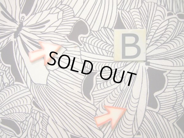 画像14: J0715Q 小紋 女性用着物  シルク（正絹） クリーミーな  オフ　ホワイト, 蝶々 【中古】 【USED】 【リサイクル】 ★★☆☆☆ (14)