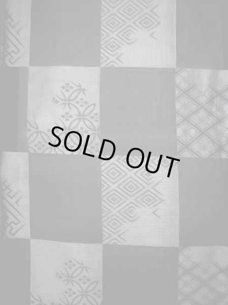 画像3: J0715W 夏物 女性用着物  シルク（正絹） ダークな  黒, 菱 【中古】 【USED】 【リサイクル】 ★★★★☆ (3)