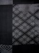 画像7: J0715W 夏物 女性用着物  シルク（正絹） ダークな  黒, 菱 【中古】 【USED】 【リサイクル】 ★★★★☆ (7)