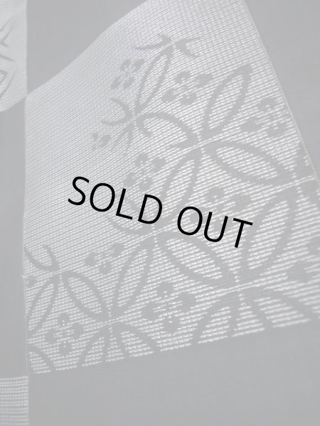 画像8: J0715W 夏物 女性用着物  シルク（正絹） ダークな  黒, 菱 【中古】 【USED】 【リサイクル】 ★★★★☆ (8)