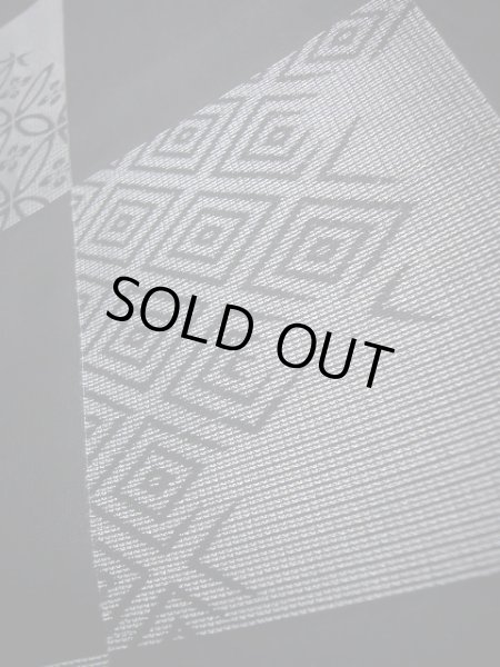 画像9: J0715W 夏物 女性用着物  シルク（正絹） ダークな  黒, 菱 【中古】 【USED】 【リサイクル】 ★★★★☆ (9)