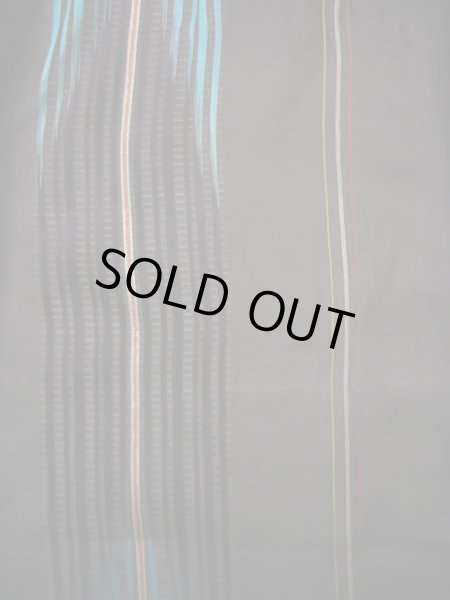 画像3: J0722J 夏物 女性用着物  シルク（正絹） ダークな  黒, 縞 【中古】 【USED】 【リサイクル】 ★☆☆☆☆ (3)