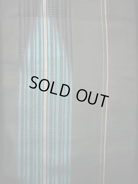 画像4: J0722J 夏物 女性用着物  シルク（正絹） ダークな  黒, 縞 【中古】 【USED】 【リサイクル】 ★☆☆☆☆ (4)