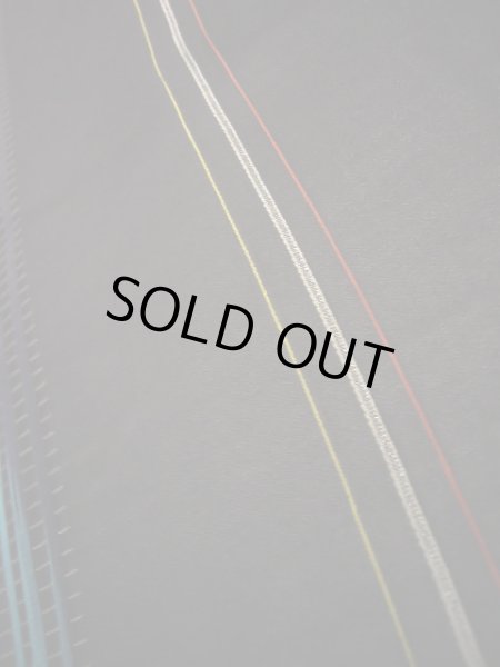 画像8: J0722J 夏物 女性用着物  シルク（正絹） ダークな  黒, 縞 【中古】 【USED】 【リサイクル】 ★☆☆☆☆ (8)