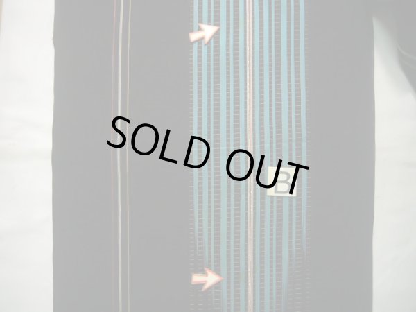 画像13: J0722J 夏物 女性用着物  シルク（正絹） ダークな  黒, 縞 【中古】 【USED】 【リサイクル】 ★☆☆☆☆ (13)