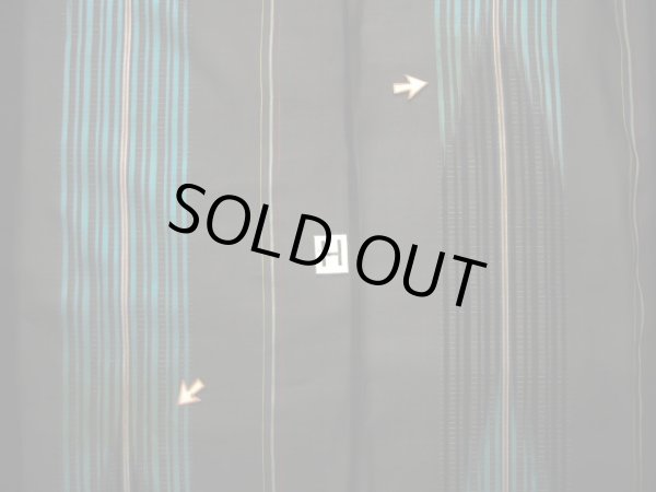 画像19: J0722J 夏物 女性用着物  シルク（正絹） ダークな  黒, 縞 【中古】 【USED】 【リサイクル】 ★☆☆☆☆ (19)