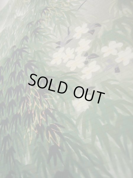 画像8: J0722R 夏物 女性用着物  シルク（正絹） スモーキーな  グレー（灰色）, 花 【中古】 【USED】 【リサイクル】 ★★★☆☆ (8)