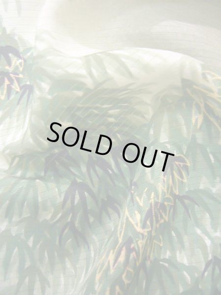 画像10: J0722R 夏物 女性用着物  シルク（正絹） スモーキーな  グレー（灰色）, 花 【中古】 【USED】 【リサイクル】 ★★★☆☆ (10)