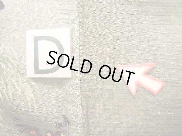 画像16: J0722R 夏物 女性用着物  シルク（正絹） スモーキーな  グレー（灰色）, 花 【中古】 【USED】 【リサイクル】 ★★★☆☆ (16)