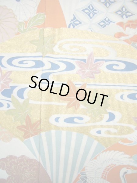 画像7: J0731G 留袖 女性用着物 比翼、お引きずり シルク(正絹) ダークな  黒, ぼたん 【中古】 【USED】 【リサイクル】 ★★★★☆ (7)