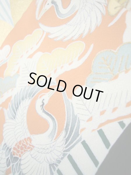 画像13: J0731G 留袖 女性用着物 比翼、お引きずり シルク(正絹) ダークな  黒, ぼたん 【中古】 【USED】 【リサイクル】 ★★★★☆ (13)