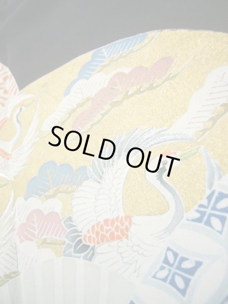 画像14: J0731G 留袖 女性用着物 比翼、お引きずり シルク(正絹) ダークな  黒, ぼたん 【中古】 【USED】 【リサイクル】 ★★★★☆ (14)