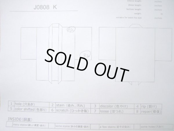 画像11: J0808K 羽織 女性用着物  シルク(正絹) ダークな  ネイビー(紺), 小さな点々 【中古】 【USED】 【リサイクル】 ★★★★☆ (11)