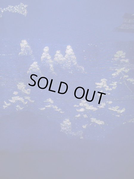 画像5: J0808O 羽織 女性用着物  シルク（正絹） 深い  青, 風景 【中古】 【USED】 【リサイクル】 ★★☆☆☆ (5)