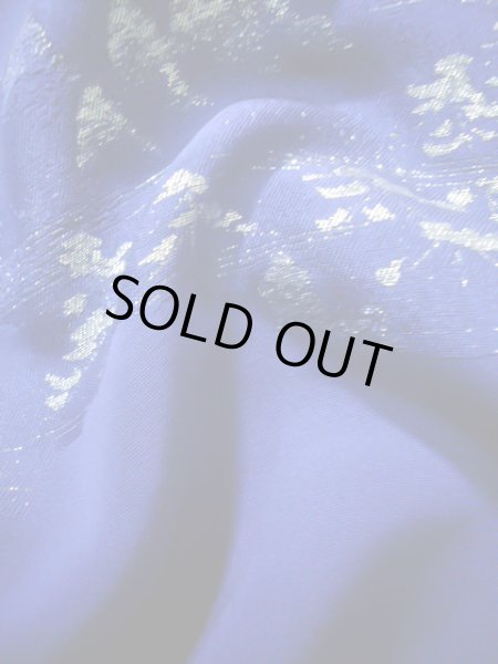 画像9: J0808O 羽織 女性用着物  シルク（正絹） 深い  青, 風景 【中古】 【USED】 【リサイクル】 ★★☆☆☆ (9)